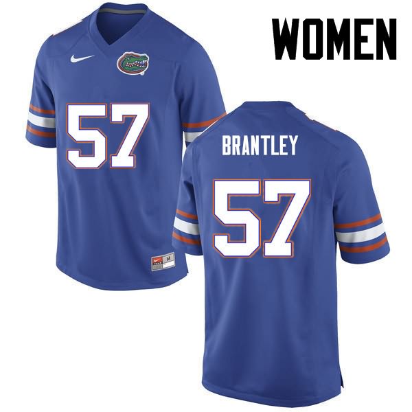 NCAA Florida Gators Caleb Brantley Women's #57 Nike Blue Stitched Authentic College Football Jersey JJC1364EZ